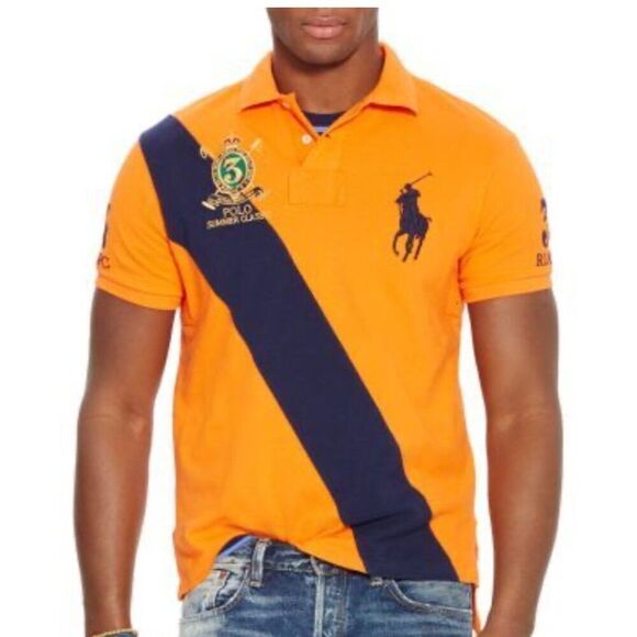 Ralph Lauren Custom Fit Banner Striped Polo Shirt Size S (Unisex) - Picture 1 of 12